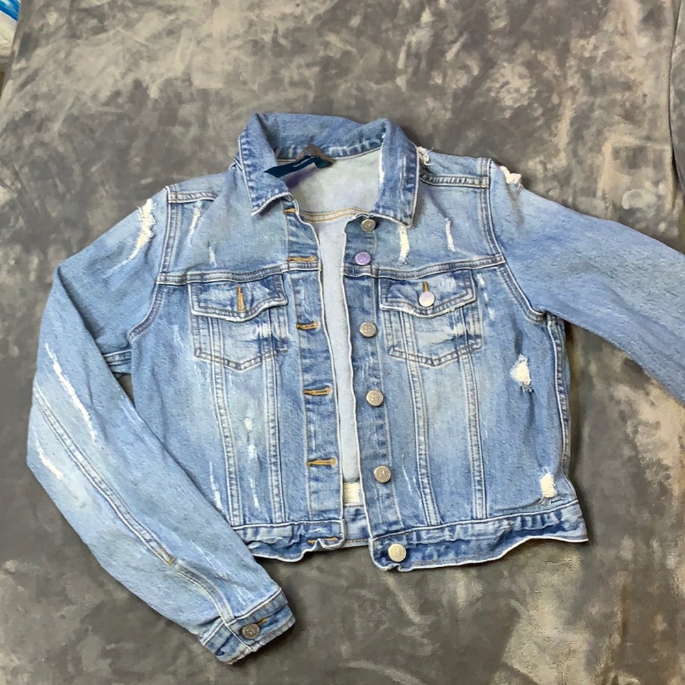 TAGS distressed denim jacket